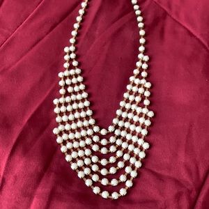 Beautiful Multi-layered Necklace Gold & White Necklace